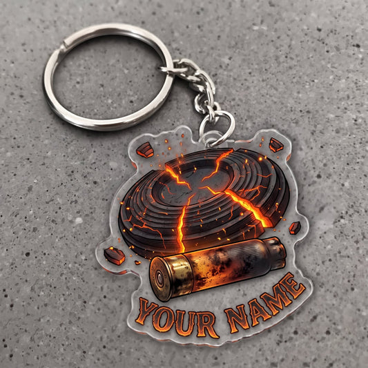 Maxcorners Clay Shooting Molten Clay Target Customized Name 3D Keychain And Ornament