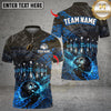 Maxcorners Metal Bowling Design Multicolor Customized Name, Team Name 3D Shirts