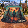 Maxcorners Hiking Sunset Forest Backpacker Adventure Personalized Name 3D Cap