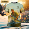 Maxcorners Born To Fish Forced To Work SPF Shirt For Men, Funny Fishing Shirt, Gift For Fisherman
