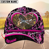 Maxcorners Love Deer Couple Camouflage Pattern Multicolor Personalized Name 3D Cap