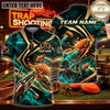 Maxcorners Trap Shooting Shotgun & Target Burst Motion Graphic Multicolor Customized Name, Team Name 3D Shirts