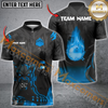 Maxcorners Black Panther Ball Flame Bowling Jersey Multicolor Customized Name, Team Name 3D Polo Shirt