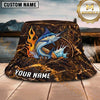 Maxcorners Fishing Lava Fire Personalized Name 3D Bucket Hat (12 Fish Species)