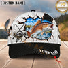 Maxcorners Fishing Graphic Torn Hole Effect Reel Design Customized Name 3D Cap