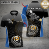 Maxcorners Billiards Ball 9 Skeleton Skull Death Stroke Personalized Name Shirt (6 Colors)