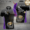 Maxcorners Billiards Ball 9 Skeleton Skull Death Stroke Personalized Name Shirt (6 Colors)