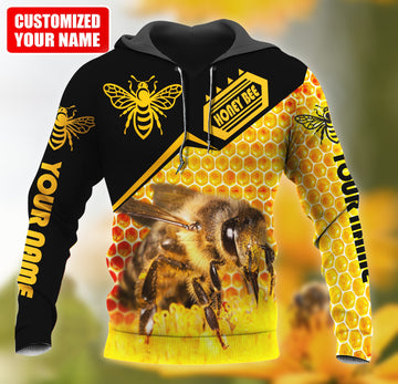 Maxcorners Personalized Name Honey Bee 3 All Over Printed Unisex Shirt LM1304