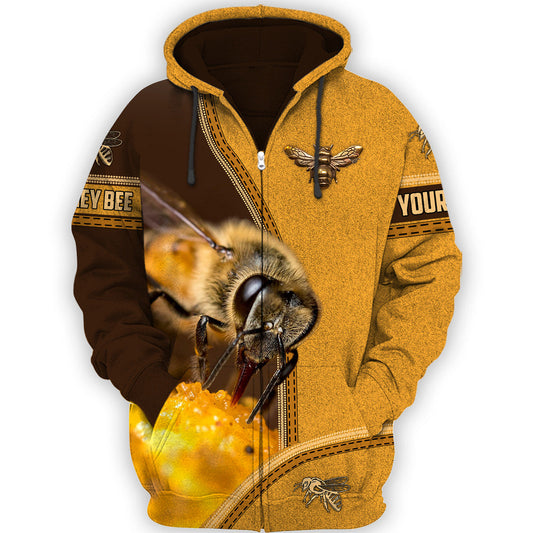 Maxcorners Personalized Name Honey Bee All Over Printed Unisex Shirt LM1304