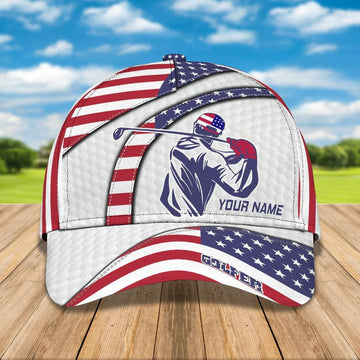 Maxcorners Customized Golf Cap for Men 4th of July 3D All Over Printed for Golf Players, Gift for Dad Golf LM0402