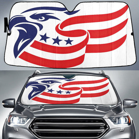 Maxcorners Eagle Head American Flag Printed Car Sun Shade Cover Auto Windshield