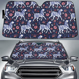 Maxcorners Blue White Zebra In Forest Grass Skin Pattern Car Sun Shades Cover Auto Windshield