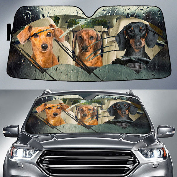 Maxcorners Dachshund Rainy Driving Car Sun Shade Cover Auto Windshield