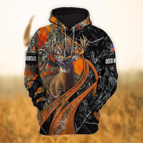 Customized Unique Hunting Style 3 Hoodie Deer Hunting 3D Hunter Gift Dad Hunting Present