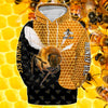 Maxcorners Personalized Name Honey Bee All Over Printed Unisex Shirt LM1304