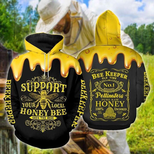 Maxcorners Personalized Support Local Honey Bee All Over Printed Unisex Shirt LM1304