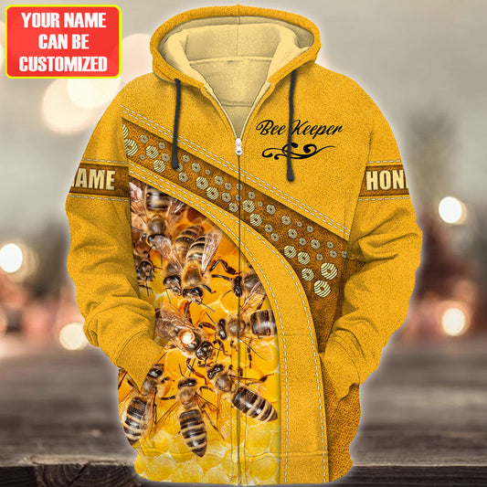 Maxcorners Personalized Name Bee Keeper All Over Printed Unisex Shirt LM1304