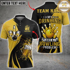 Maxcorners Funny Beer My Drinking Has a Bowling Problem Personalized Name 3D Unisex Shirt