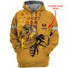 Maxcorners Personalized Name Honey Bee 3 All Over Printed Unisex Shirt LM1304