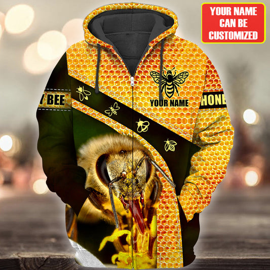 Maxcorners Personalized Name Honey Bee 9 All Over Printed Unisex Shirt LM1304