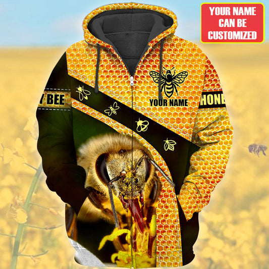 Maxcorners Personalized Name Honey Bee 9 All Over Printed Unisex Shirt LM1304