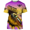 Maxcorners Personalized Name Honey Bee Purple Flower All Over Printed Unisex Shirt LM1304