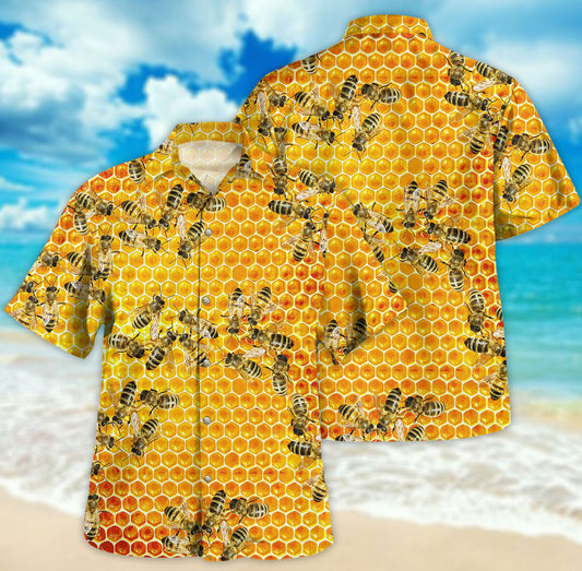 Maxcorners Honey Bee Hawaii Shirt LM1304