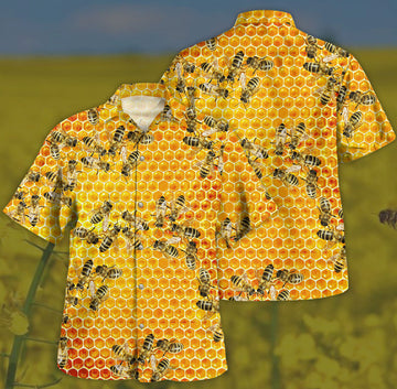 Maxcorners Honey Bee Hawaii Shirt LM1304