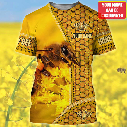 Maxcorners Personalized Name Honey Bee 10 All Over Printed Unisex Shirt LM1304