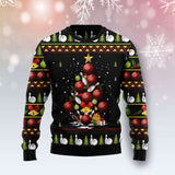 Maxcorners Bowling Christmas Tree Ugly Christmas Sweater 3D Sweater