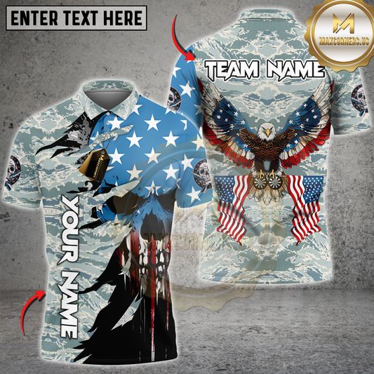 Maxcorners Darts Patriotic Eagle Multicolor Customized Name, Team Name 3D Shirts