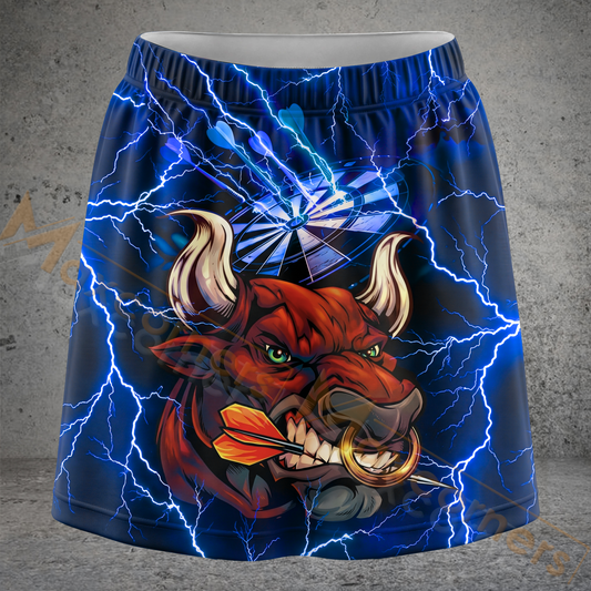 Maxcorners Darts Lightning Angry Bull Personalized 3D Skirts With Shorts