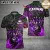 Maxcorners Metal Bowling Design Multicolor Customized Name, Team Name 3D Shirts