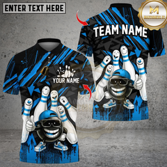 Maxcorners Bowling Angry Ball vs Screaming Multicolor Customized Name, Team Name 3D Shirt