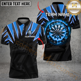 Maxcorners Darts Fire Dartborad Lightning Pattern Multicolor Option Customized Name, Team Name 3D Polo Shirt