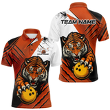 Maxcorners Custom Tiger Bowling Team Polo Shirts For Men, Tiger Claw Bowling Jerseys LM054
