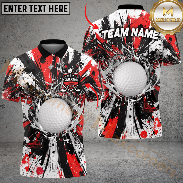 Maxcorners Golf Graffiti Boom Multicolor Customized Name, Team Name 3D Shirts