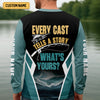 Maxcorners Every Cast Tells A Story Mens Fishing Shirts Long Sleeve, SPF Shirt For Men, Fishing Shirts For Men