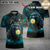 Maxcorners Billiard Fierce Gorilla 9-Ball Multicolor Customized Name, Team Name 3D Shirt