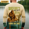 Maxcorners Bigfoot's Quiet Day At The Lake Fishing UPF Shirts, Funny Fishing Shirt, Presents For Fishermen