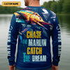 Maxcorners Marlin Fishing, Chase The Marlin - Catch The Dream SPF Shirts, Fishing Shirts For Men, Fisherman Gift