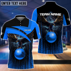 Maxcorners Bowling And Pins Premium Eagle Multicolor Option Customized Name 3D Shirt