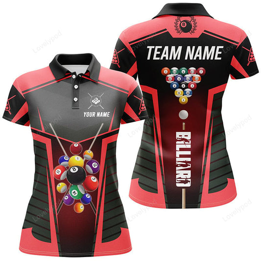 Maxcorners Personalized Jerseys Billiard Balls Polo Shirts For Women