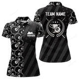 Maxcorners US Flag 8 Ball Billiard 3D Polo Shirts For Women