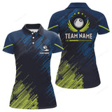 Maxcorners Billiard 8 Ball Green Blue Sports Style Custom Billiard Polo Shirts For Women