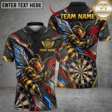 Maxcorners Darts Dark Eagle Wings Red Gold Dartboard Personalized Name 3D Unisex Shirt