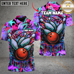 Maxcorners Bowling Graffiti Colorful Multicolor Customized Name, Team Name 3D Shirts