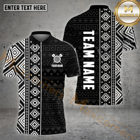 Maxcorners Black White Maori Darts Jersey Personalized Name, Team Name 3D Shirt