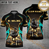 Maxcorner Bowling Ball & Pins Premium Golden Multicolor Option Customized Name 3D Shirt (6 Colors)
