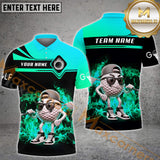 Maxcorners Cool Golf Premium Gradient Pattern Multicolor Options Personalized Name, Team Name 3D Polo Shirts (4 Colors)